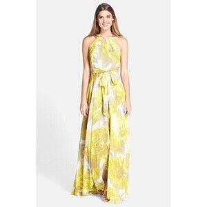 Eliza J Floral Print Halter Maxi Dress for Sale up to 90% Off: Poshmark